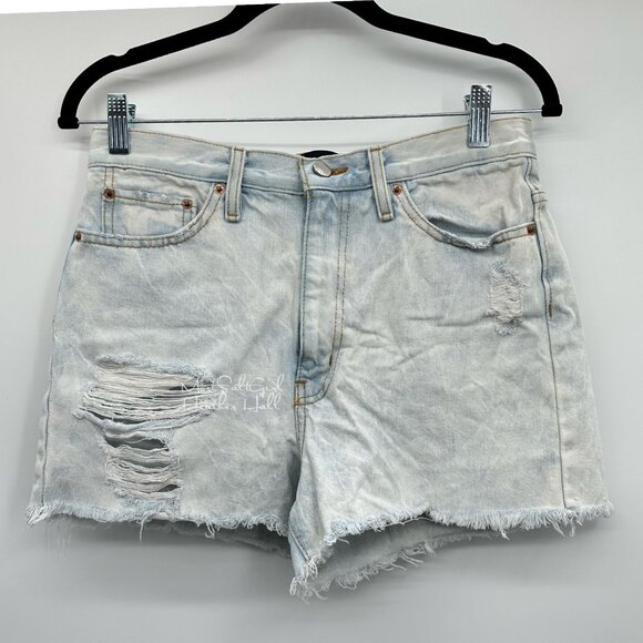 BDG Urban Outfitters Ripped Distressed Girlfriend Ultra High Rise Jean Shorts - Picture 1 of 3